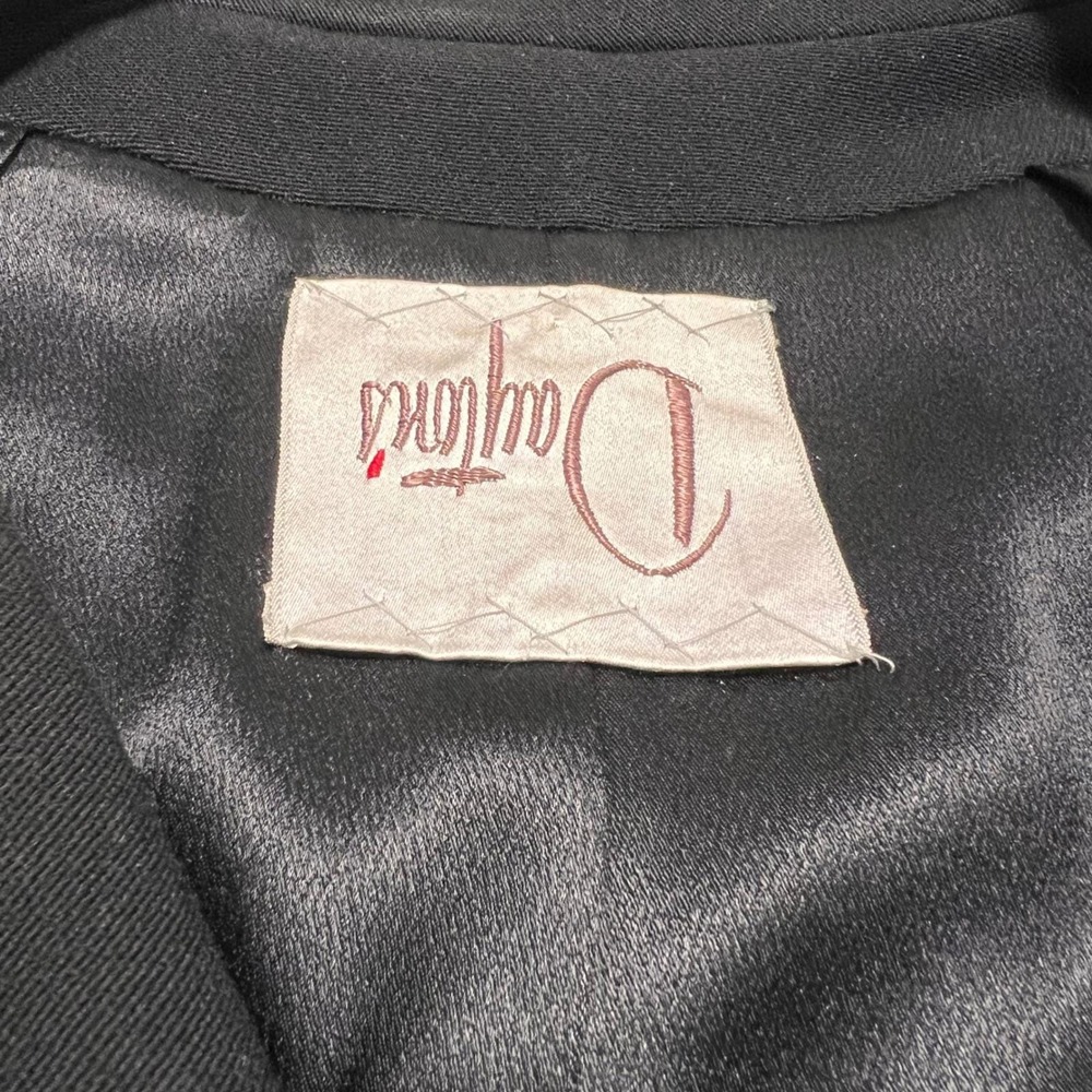VTG 60s Union Made Black Double Breasted Crepe Wool Cocoon Coat Bracelet Sleeves - Picture 11 of 16